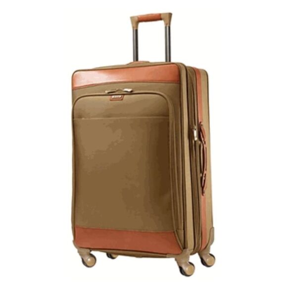 HARTMANN 21' Tweed & Leather Rolling Luggage Bag - Picture 1 of 11